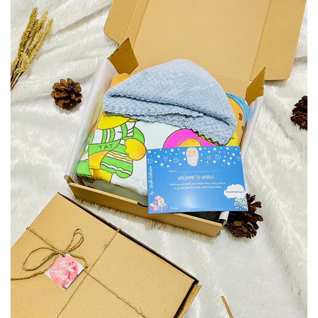 Rc Hampers Handuk Mandi Bayi/Baby Newborn/Kado Lahiran Handuk Bayi Kado Bayi Cewek dan Cowok