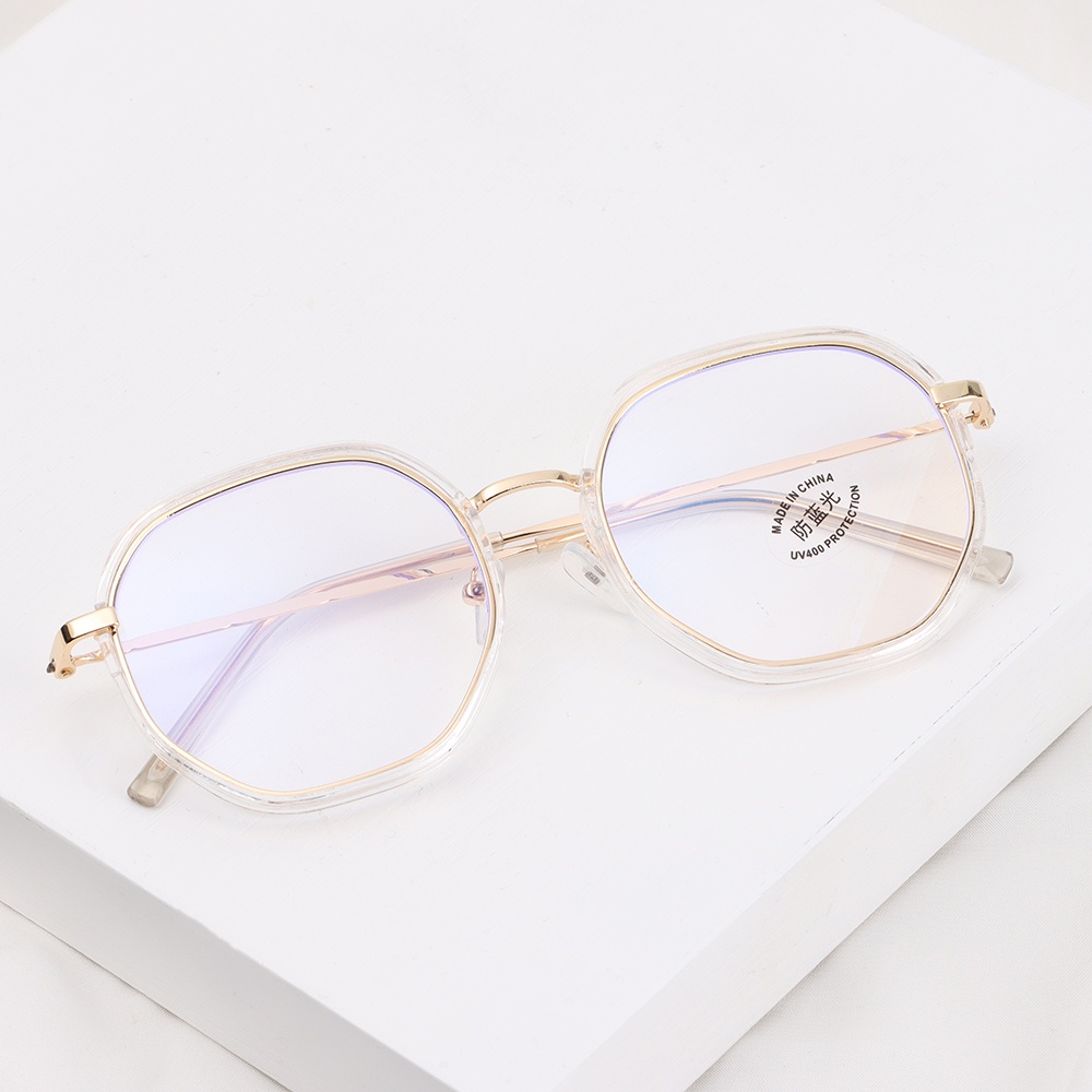 Kacamata Myopia Anti Blue Light Bingkai Besar Bahan Metal Gaya Retro Untuk Pria Dan Wanita