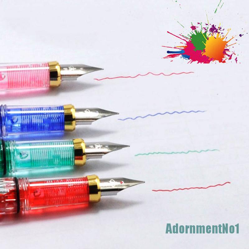 [AdornmentNo1]Colorful Wing Sung 3008 Piston Transparent Wingsung Fountain Pen Golden EF/F Nib