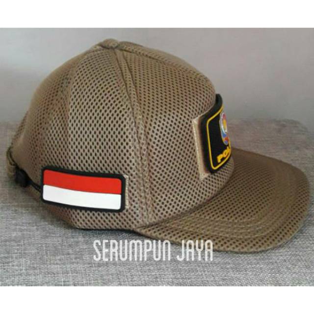 TOPI SATPOL PP - TOPI P O L PP - TOPI SATPOL PP 3 PATCH DOUBLE MESH VELCRO