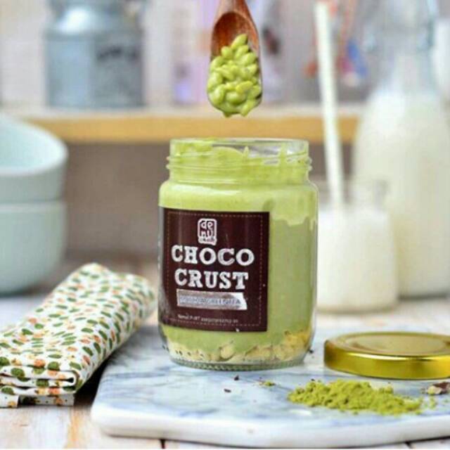 

Choco crust greentea chococrust matcha chocolate in jar cokelat denu halal murah enak bestseller