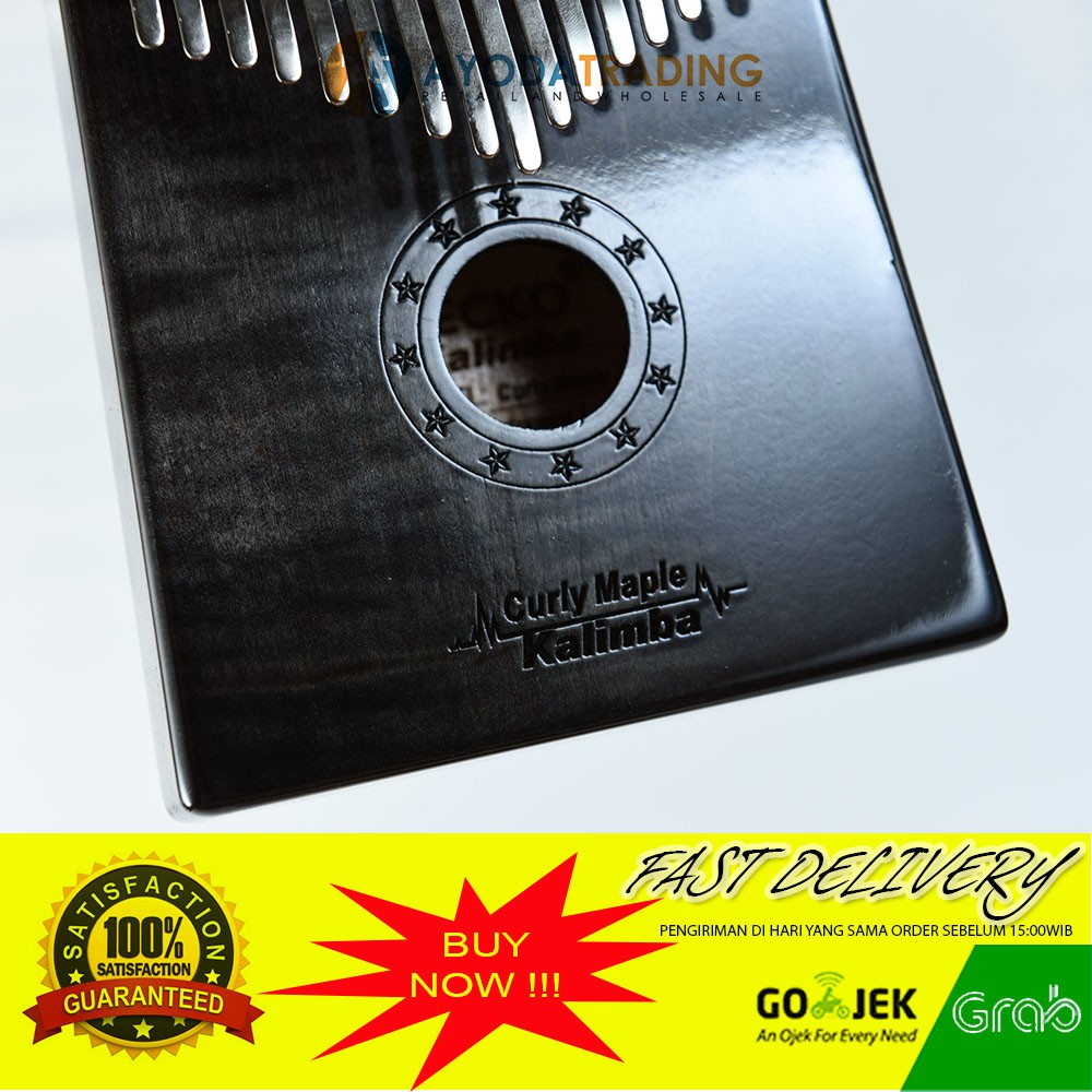 Authentic Gecko Kalimba K17MC-B Curly Maple Hard Case