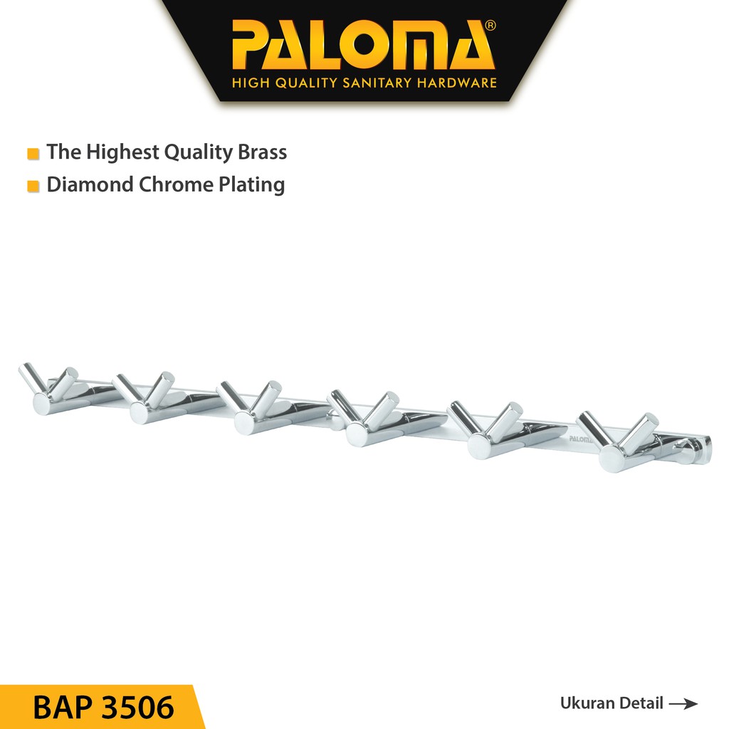 PALOMA BAP 3506 Kapstok Gantungan Baju Handuk Rak Hanger Mandi 12 Kait