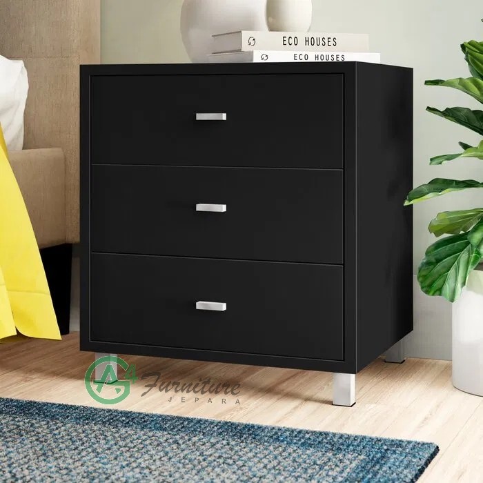 Meja Nakas Modern Minimalis Loyce - Kayu Mahoni