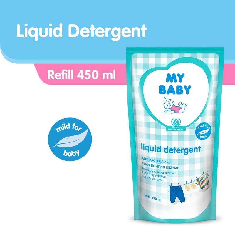 My baby Liquid Detergent [Refill 450mL] - Mybaby Refill Deterjen Pakaian Bayi Anti Bakteri