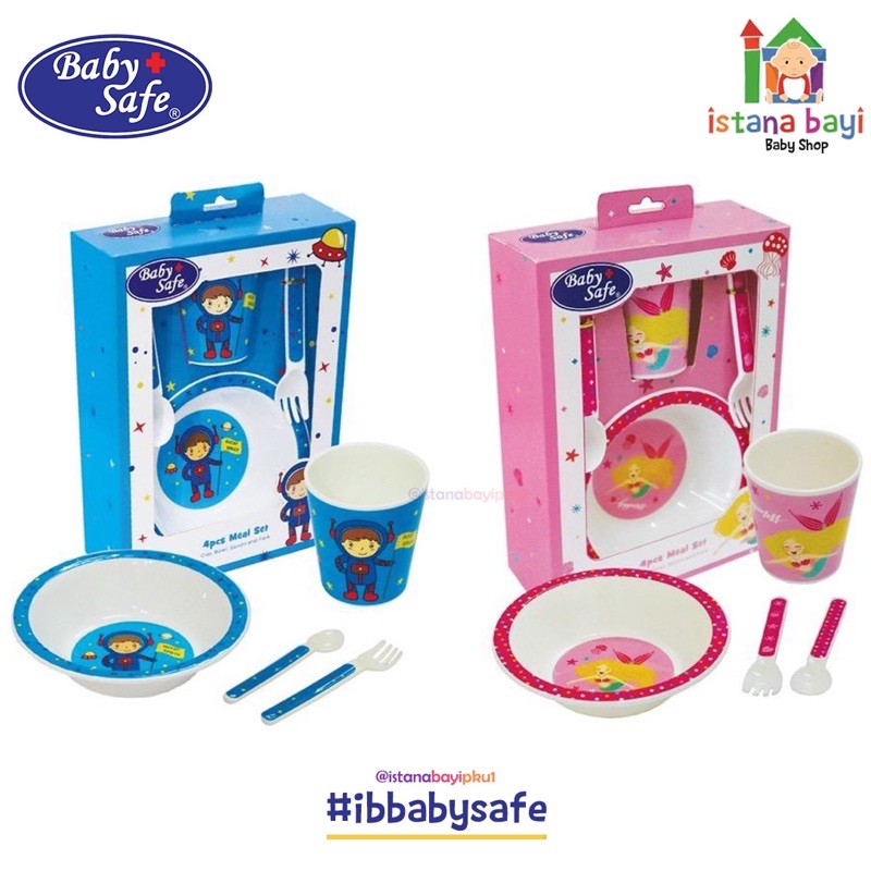 Baby Safe Meal set  4 Pcs /Feeding set /SET Perlengkapan malam anak