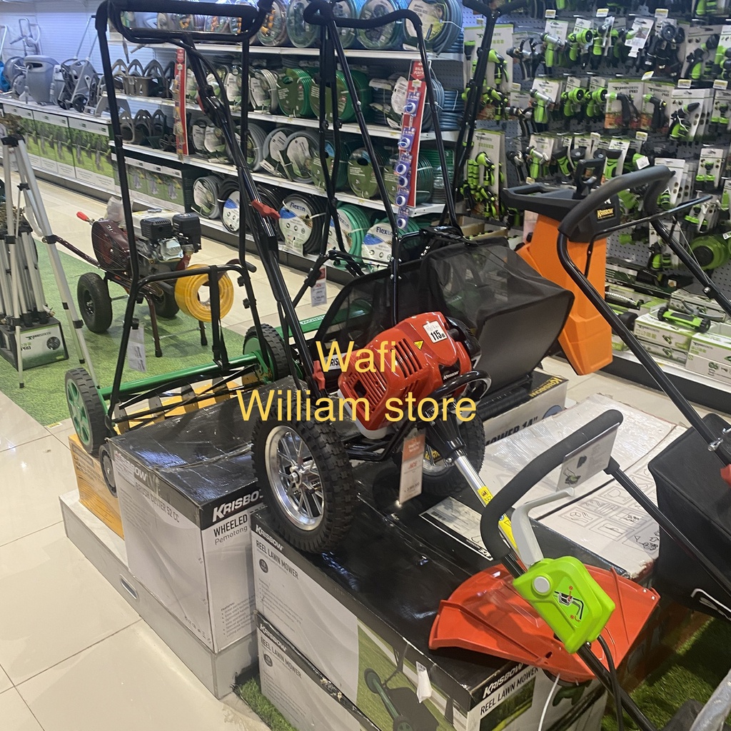 Krisbow mesin potong rumput dorong bensin gasoline lawn mower 52CC