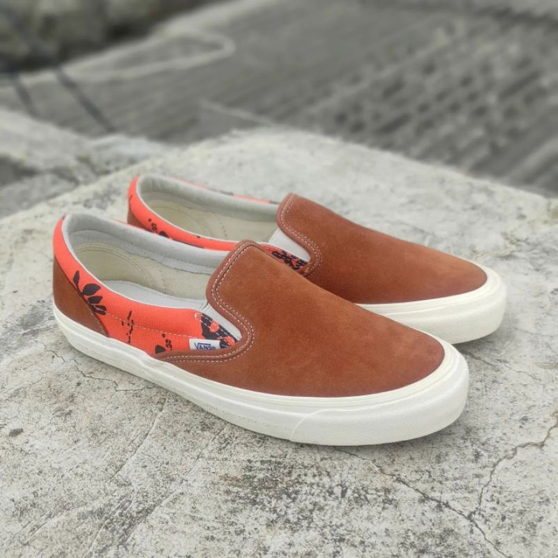 Vans Vault OG Slip-On LX x MODERNICA Leather Brown 100% Original resmi