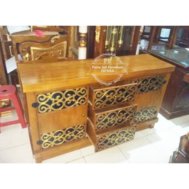 Meja Tv Full Ukir, Bufet Ruang Tamu Kayu Jati Jepara