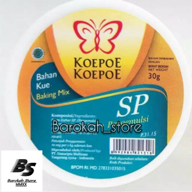 

SP Koepoe Koepoe 30gram | Pengemulsi Kupu 30gr| Pengembang Kue Kecil|SP Kupu2