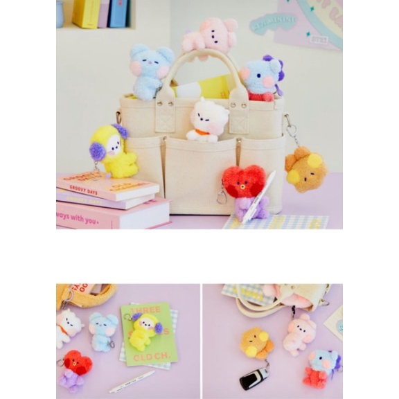 OFFICIAL BT21 MININI IN THE CAR PLUSH DOLL KEYRING