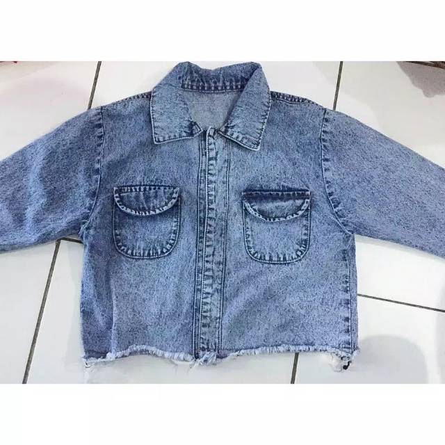 JAKET JEANS WANITA POCKET CHASYA