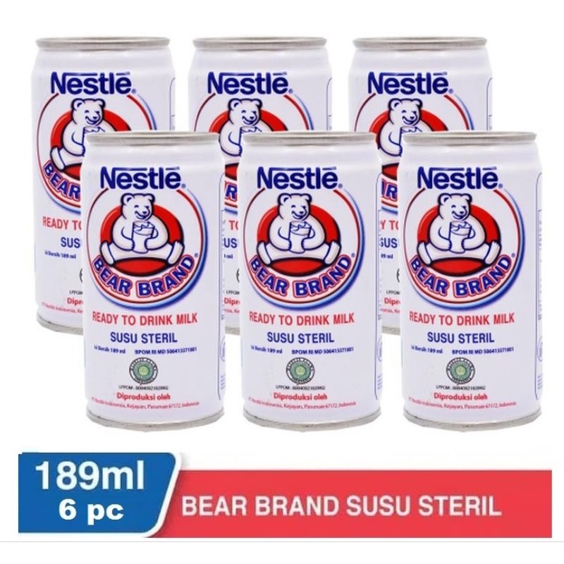 

BEAR BRAND Susu Beruang Susu Kaleng Susu Murni Susu Steril 189ml x 6pcs