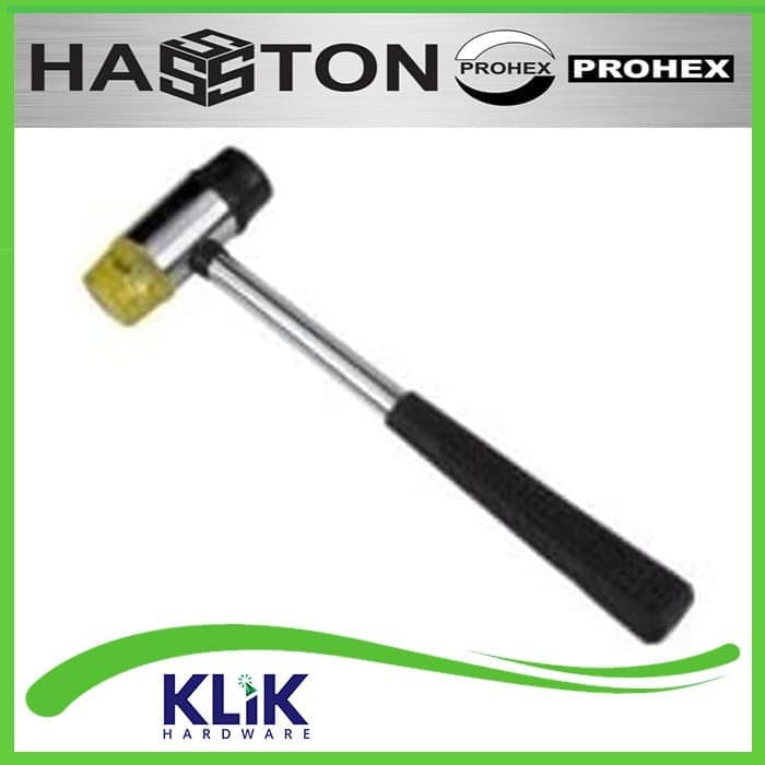 Hasston Prohex Palu Karet 30 mm Gagang Besi Kuning Nylon 1513-030