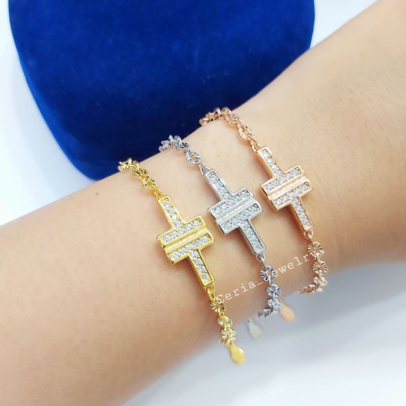 Gelang Perak Asli Silver 925 Lapis Emas Model Emas / Gelang korea - Perhiasan Perak Wanita