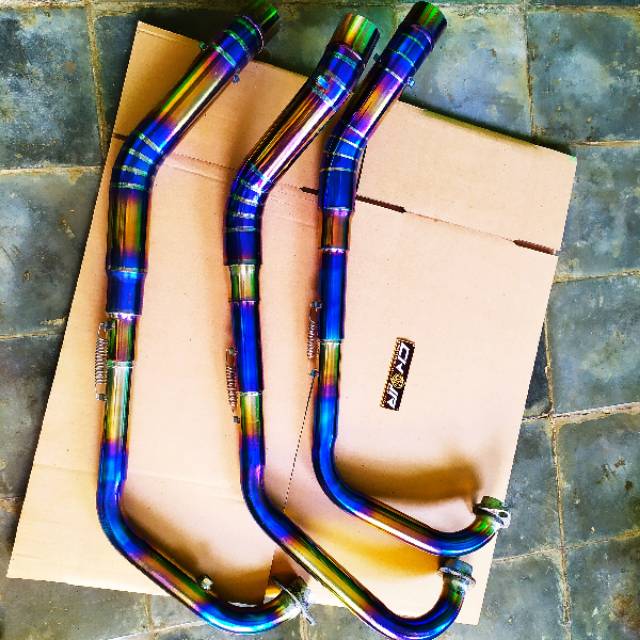 PIPA HEADER VIXION SATRIA FU GULU BANYAK KNALPOT RACING BLUEMOON BIRU  SATRIA FU VIXION R15 CBR150r-1
