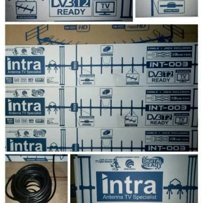 Ready - Antena Digital Tv Luar Intra Int-003 Dvbt2 Include Kabel Antenna