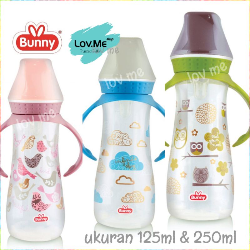 lov me❤ Lusty Bunny Regular Bottle Botol Susu dot Bayi With Handle With Overmolded Hood db1206 db2406 125ml 250 ml