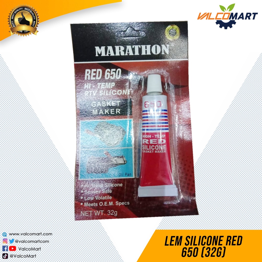 Lem Silicone Gasket Red 650 Lem High Temp Silicone Red Tahan Panas 32g