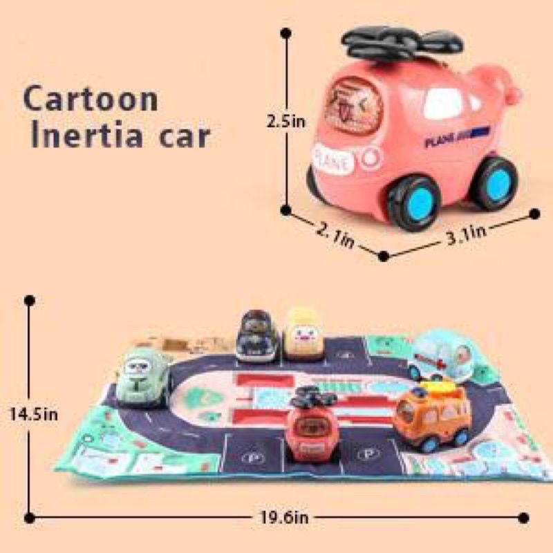 inertia car set baby push pull car mainan mobil dan playmat1