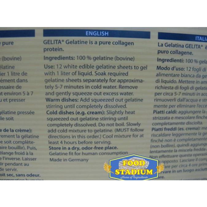 

Gelatin Sheet HALAL by Gelita, 50 gr / 15 lembar