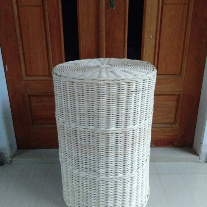 kursi rotan bulat kayu besar murah 40X40X60 CM