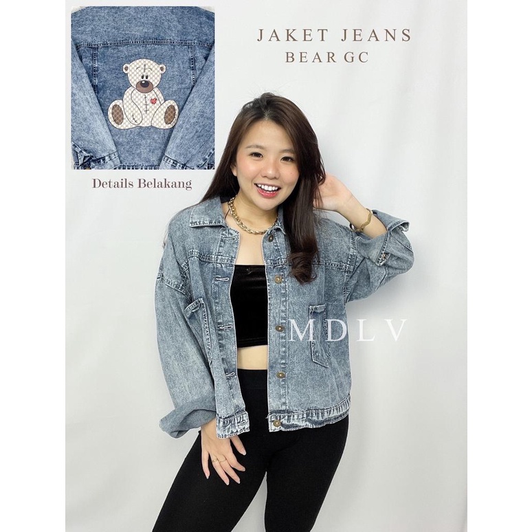 Jaket Jeans Bear GC Jeans Premium Jaket Jeans Import Good Quality Women Jeans Jaket Fashion Import