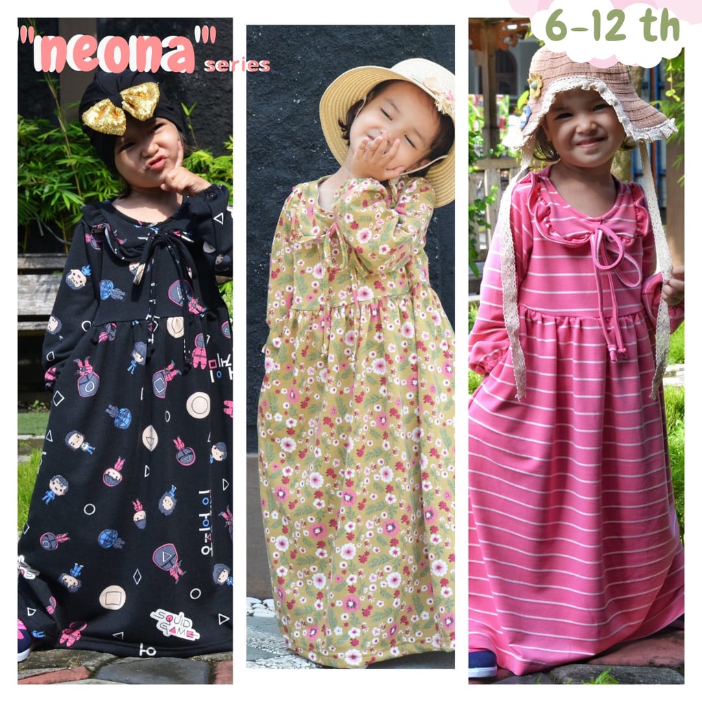 GAMIS KAOS ANAK 6-12th (NEONA SERIES)