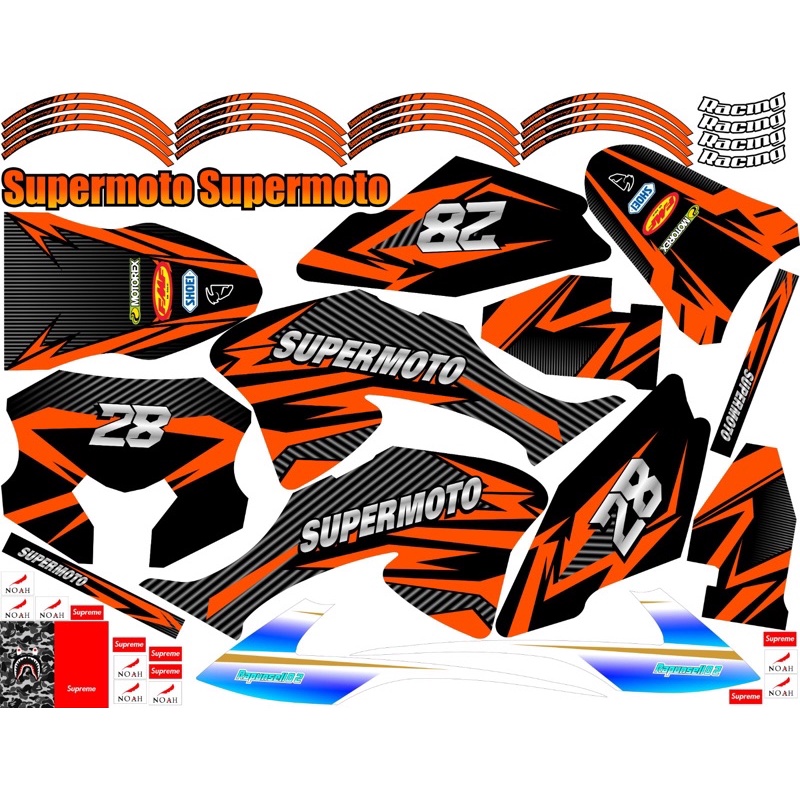 sticker / striping Decal Kawasaki KLX BF ORANGE full body