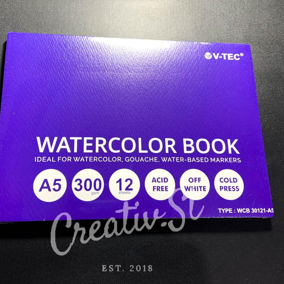 

Harga Spesial.. Watercolor Book Pad A5 300 GSM Cold Press V-Tec