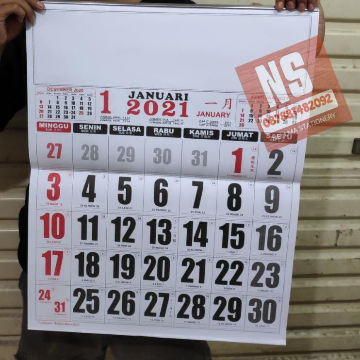 Kalender Dinding Kerja Super Jumbo Tahun 2021