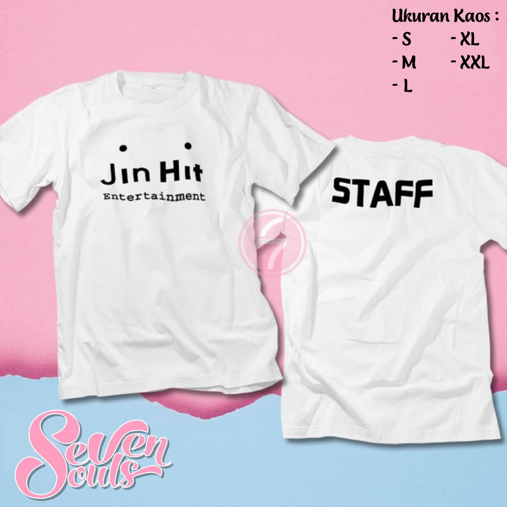 KAOS  STAFF BTS JIN HIT ENTERTAINMENT/BIG HIT/ Baju Korea Musik KPOP / Tshirt Distro Premium - 3115