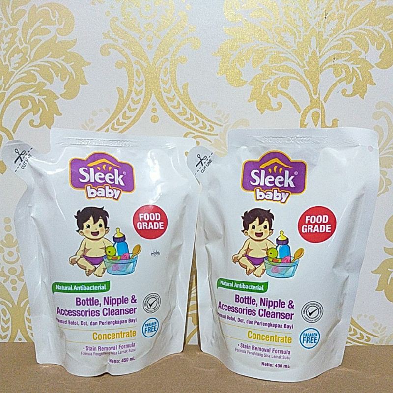 Sleek Baby  Pencuci Bottle Nipple Cair 450ml Exp 2024