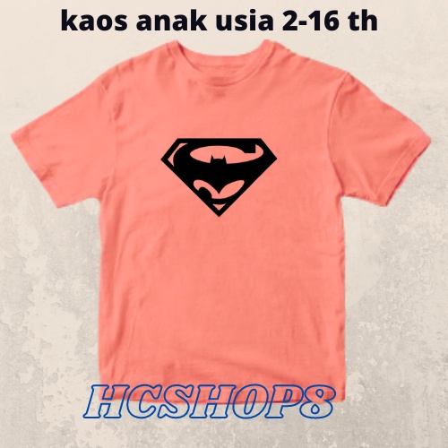 Kaos Anak Gambar Superman Vs Batman Usia 2-16th Laki Laki Perempuan