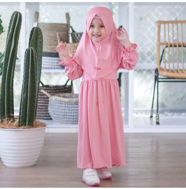 GAMIS  ANAK POLOS AIRA USIA 2-7 TH PREMIUM