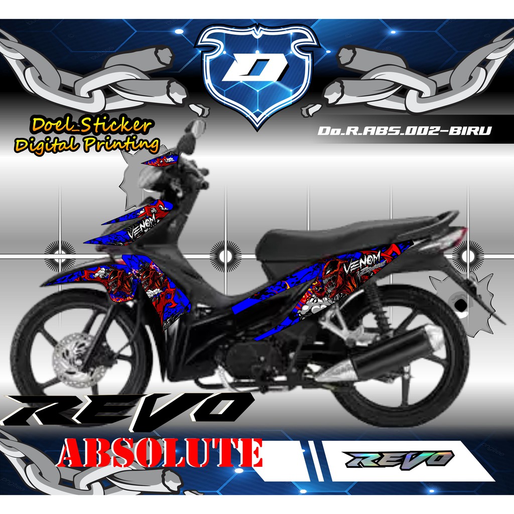 Sticker Striping REVO ABSOLUTE List Variasi Hologram , Crome Doel  002