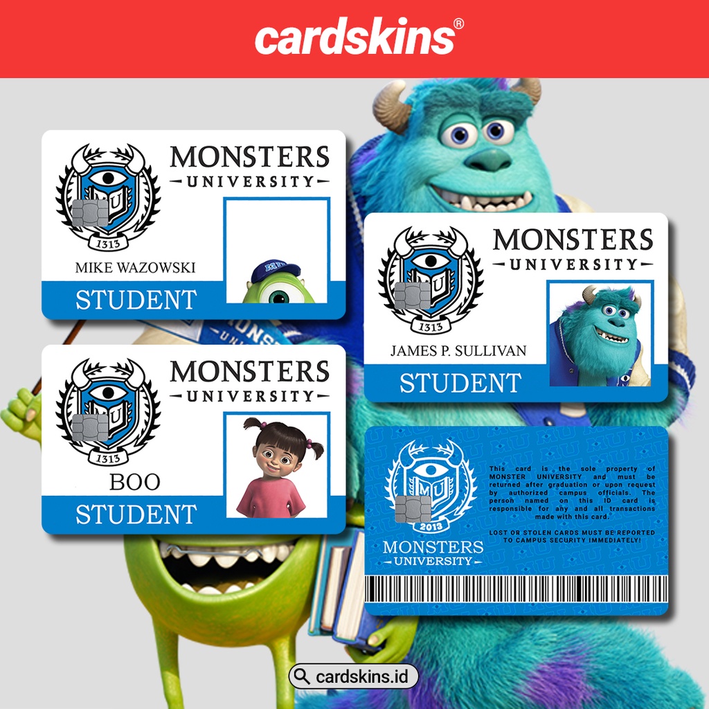 MONSTERS UNIV CARD | GARSKIN / STICKER KARTU ATM / SKIN KARTU ATM / DEBIT / CREDIT / EMONEY / FLAZZ | CARDSKINS