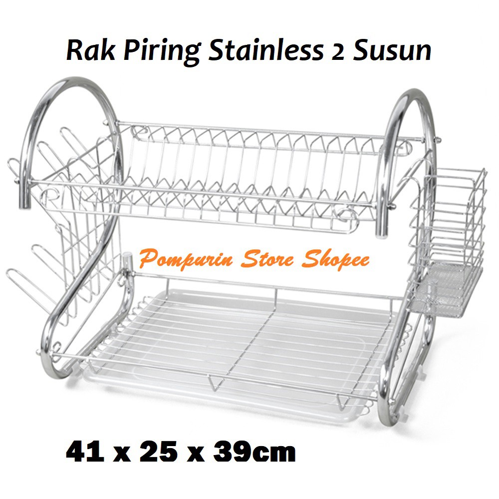  Rak Piring Stainless 2 Susun  Murah Rak  Peralatan Dapur 2  