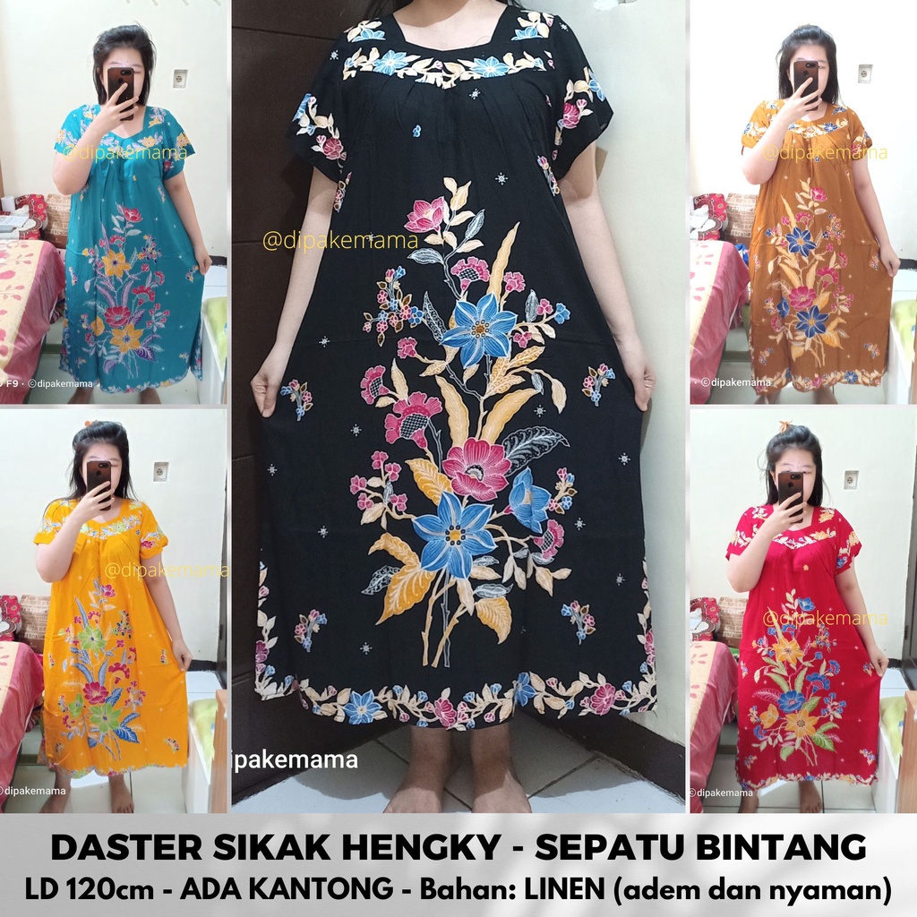 Daster Hengky Sikak ANYELIR TERBARU SEPATU BINTANG roda Baju Tidur Daster Batik Murah Harga Pabrik DASTER WANITA TERLARIS-3