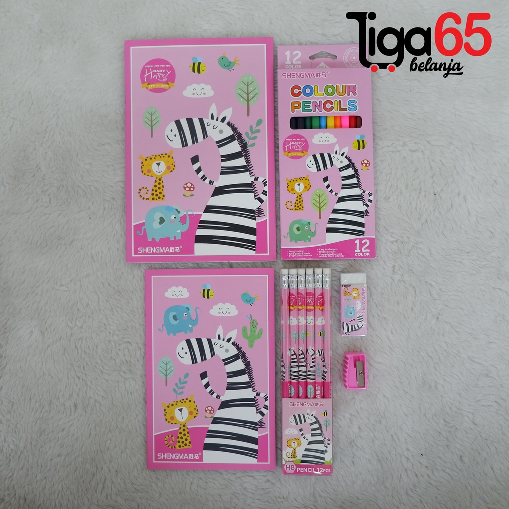 365 STATIONERY SET #41171 Buku &amp; Alat Tulis Anak / Karakter Fancy Gambar Lucu