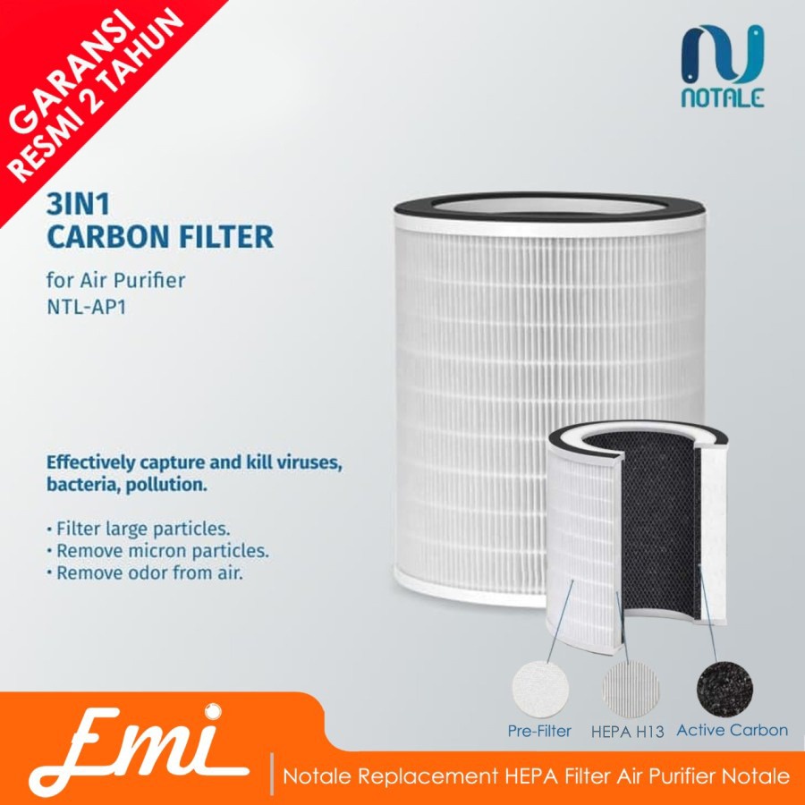 Notale Replacement HEPA Filter Pengganti for Air Purifier Notale