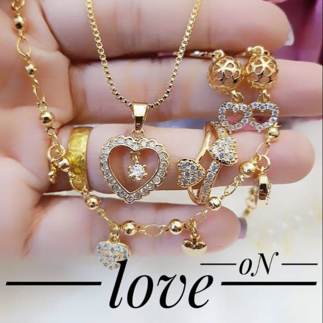 Xuping set perhiasan lapis emas 24k 2235k