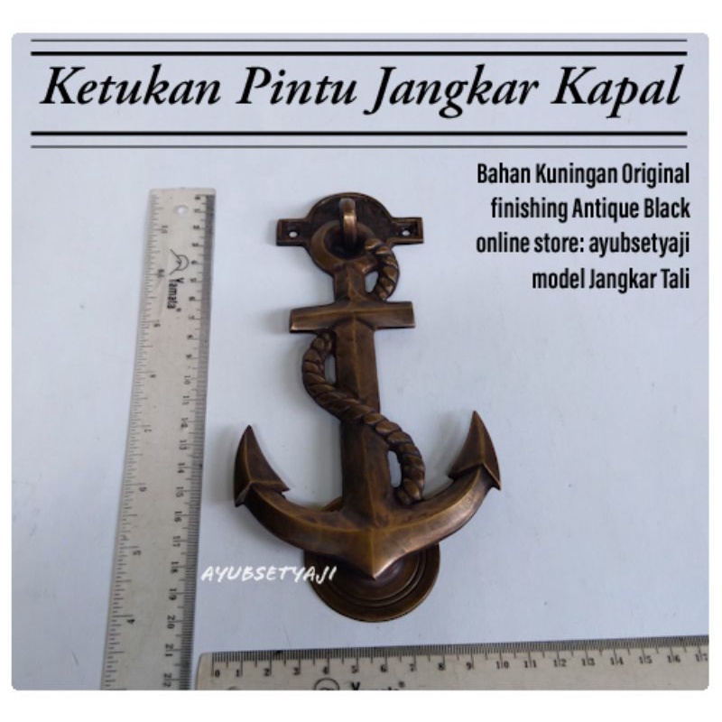 Hiasan Jangkar Kapal Tali Kuningan Pintu Rumah Kuningan Antik Motif Jangkar kapal Bel pintu antik Fu