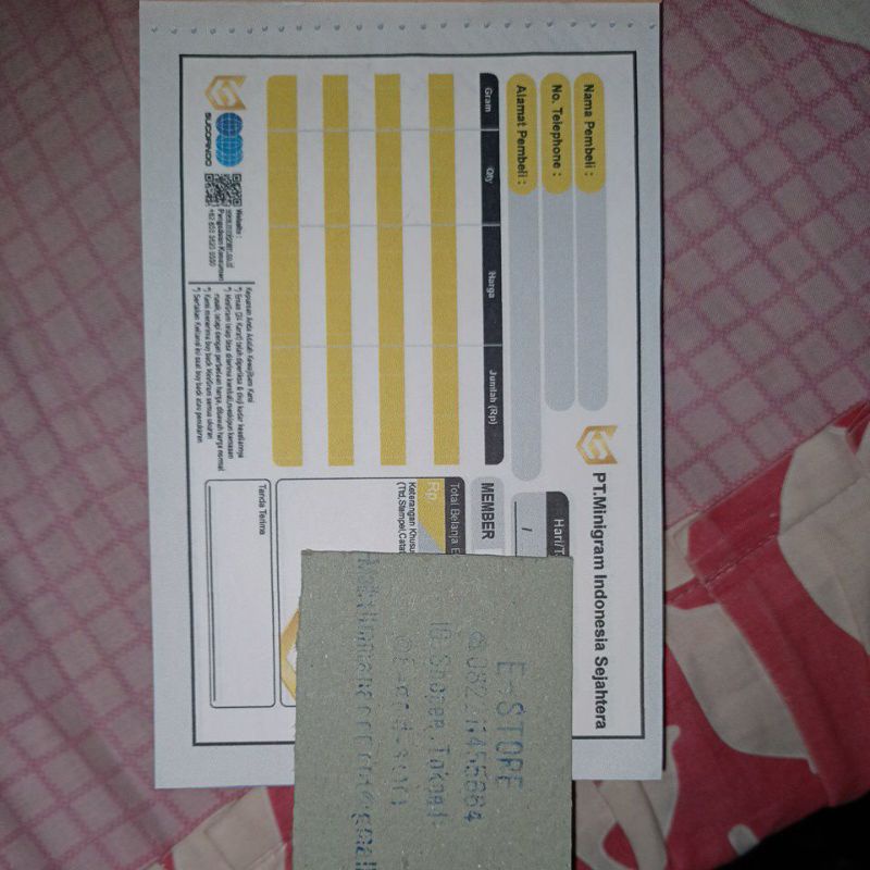 Faktur Nota Reseller Member Minigram