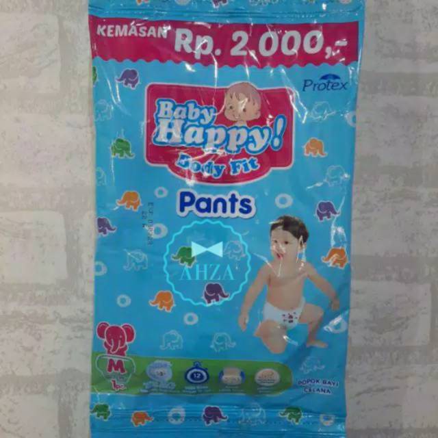 AHZA BABY HAPPY PANTS POPOK CELANA RENCENG ISI 6 SIZE M,L&amp;XL