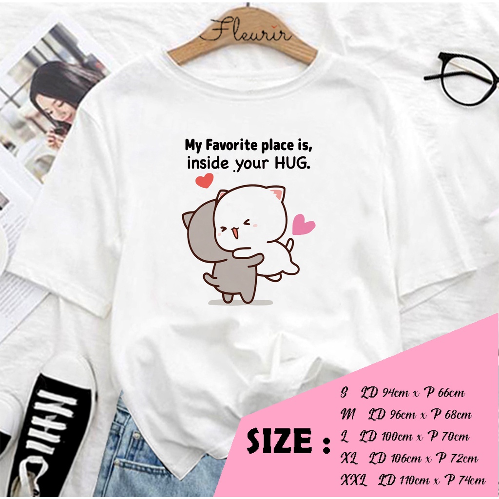 FLEURIR - COD KAOS PEACH FAV WANITA PRIA REMAJA DEWASA UNISEX TSHIRT JUMBO