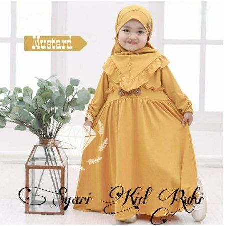 Gamis Anak Ruhi kids (free Jilbab) usia Tanggung baju gamis muslim SYARI Usia 2-5 Tahun Busana Gamis