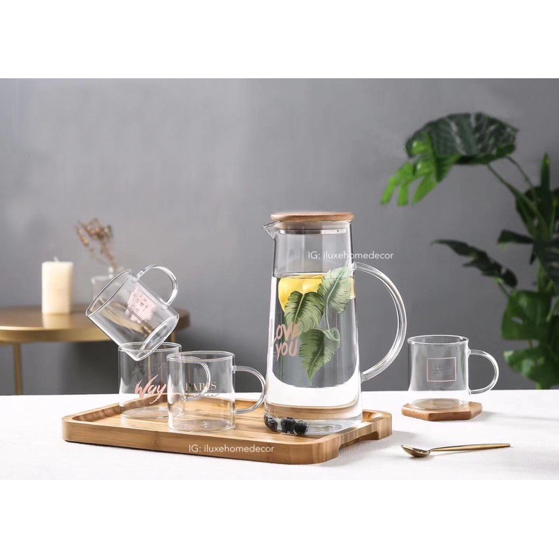 THOMAS PITCHER SET- teko pitcher set/ jar air kaca/ jar kaca/ tempat air kaca/ pitcher and glass set