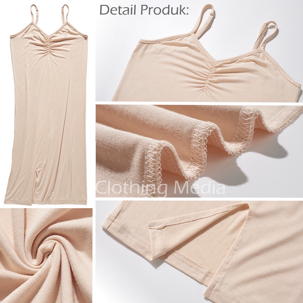 Mini Dress Wanita Simpel Bahan Katun Tipis Elastis Lembut Baju Rumah Santai