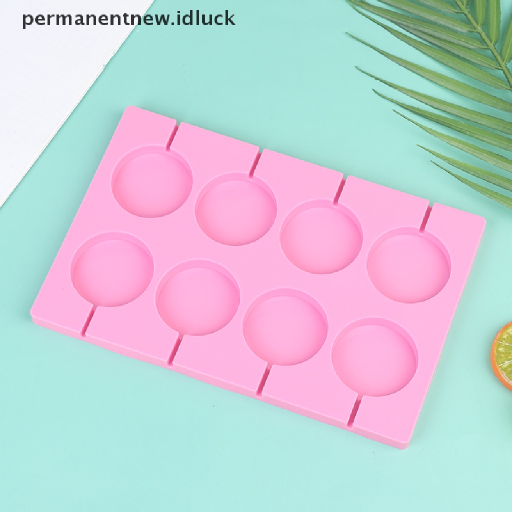 Cetakan Kue Bentuk Bulat Besar 8 Lubang Bahan Silikon Untuk Alat Dekorasi Dapur